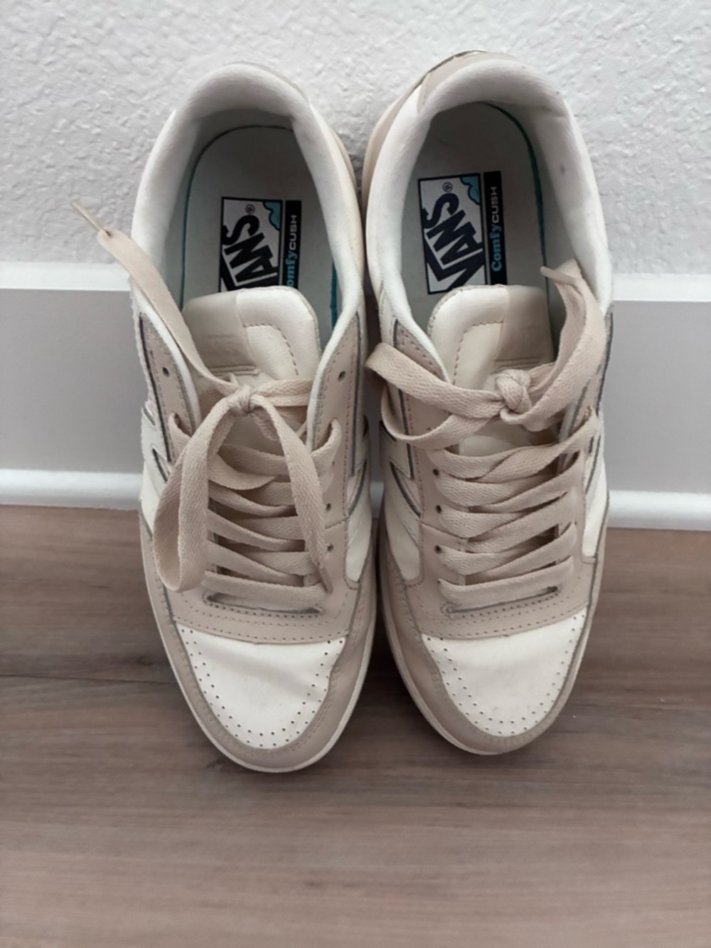 Vans Low Top Sneakers in Cream and Beige
